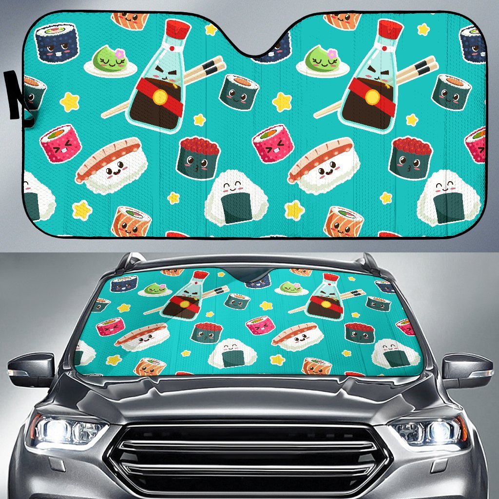 Sushi Pattern Print Car Sun Shade-grizzshop