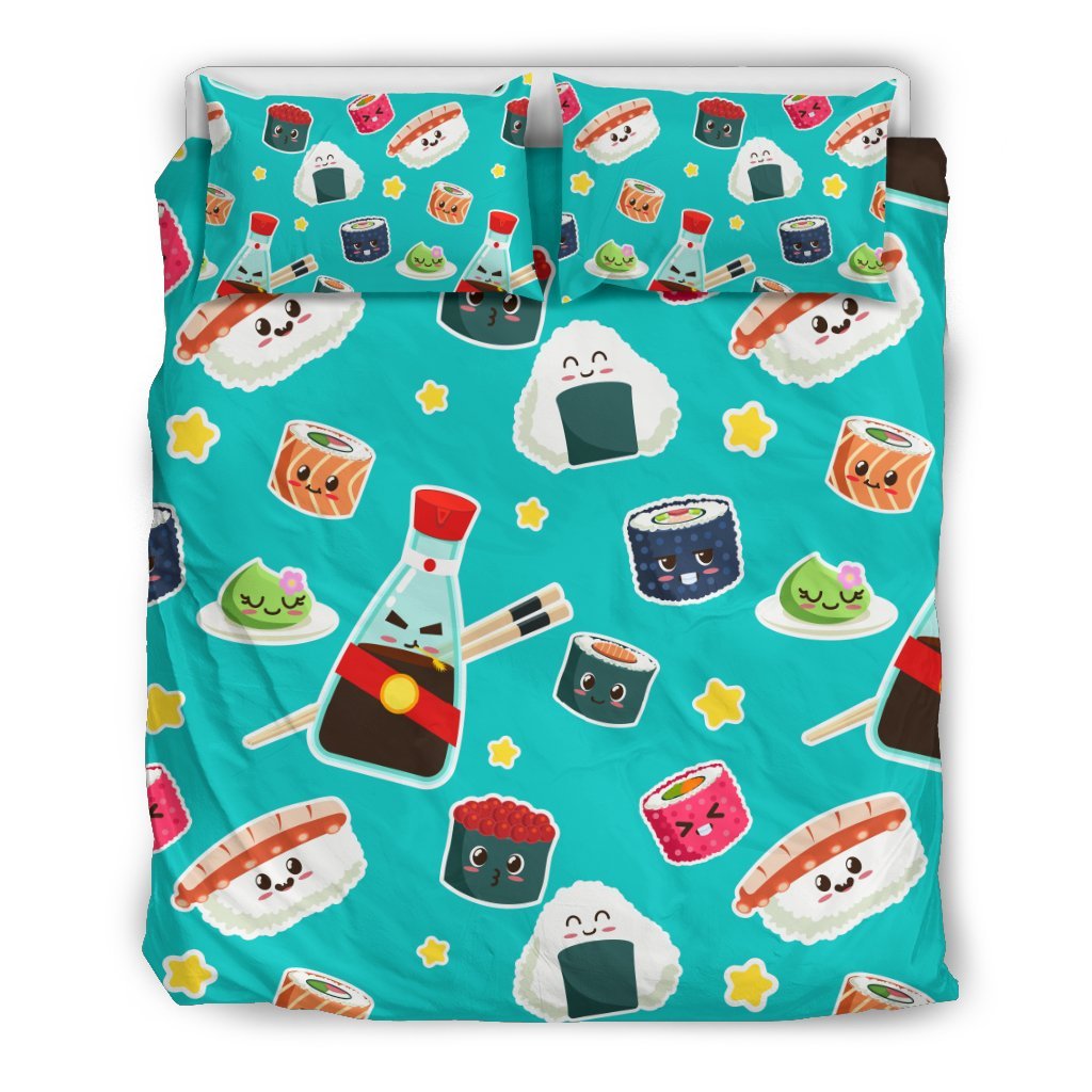 Sushi Pattern Print Duvet Cover Bedding Set-grizzshop