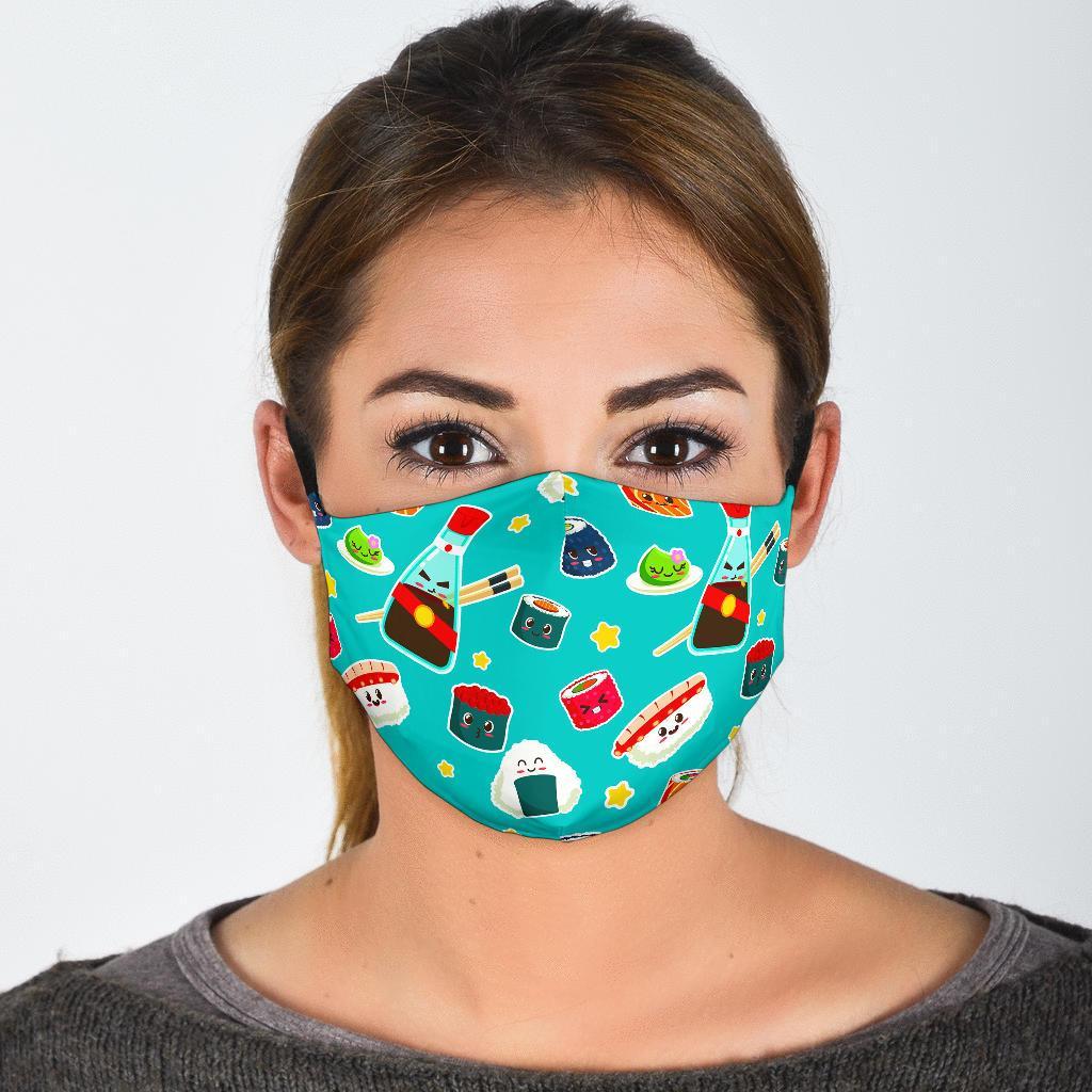 Sushi Pattern Print Face Mask-grizzshop