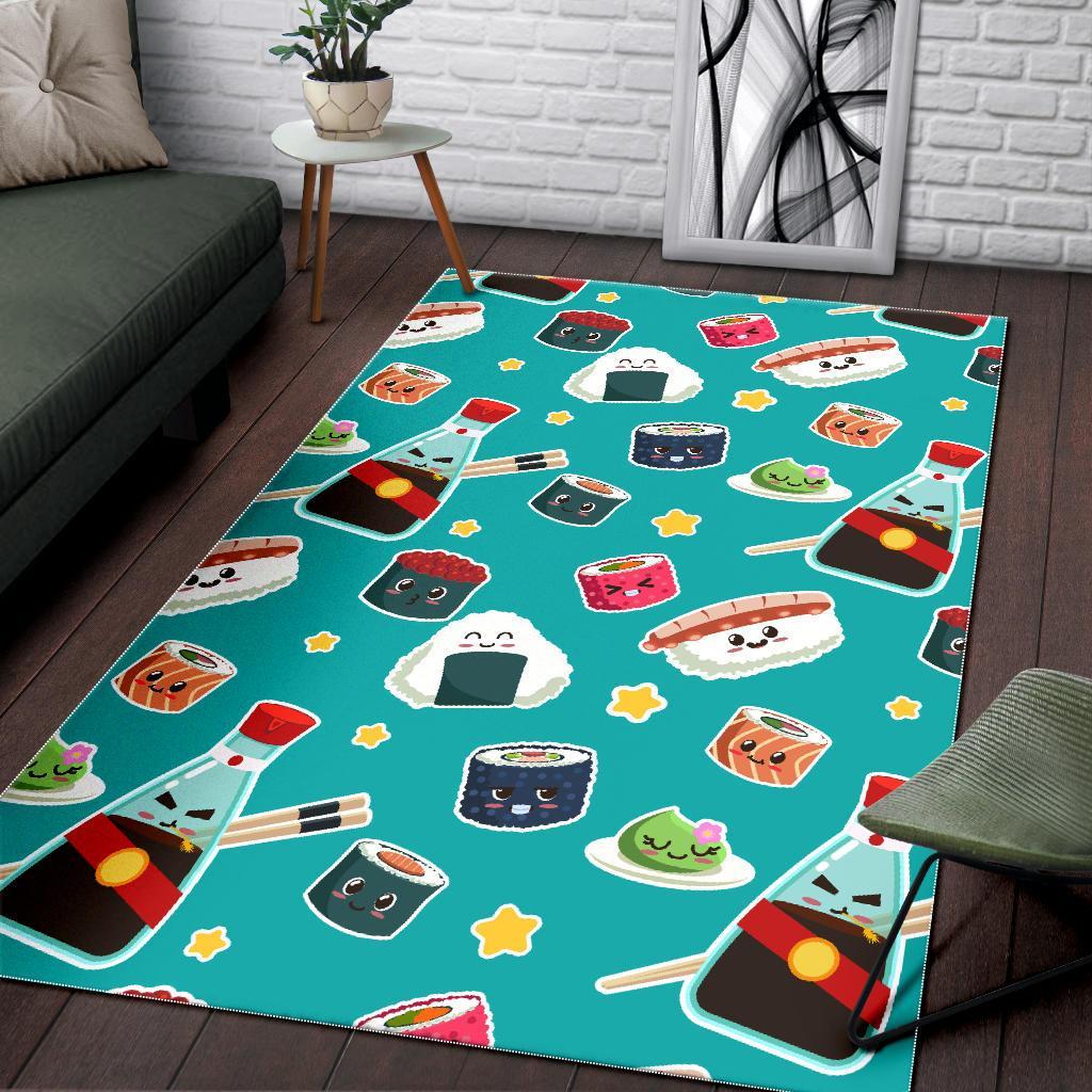 Sushi Pattern Print Floor Mat-grizzshop