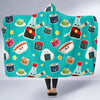 Sushi Pattern Print Hooded Blanket-grizzshop