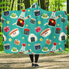 Sushi Pattern Print Hooded Blanket-grizzshop