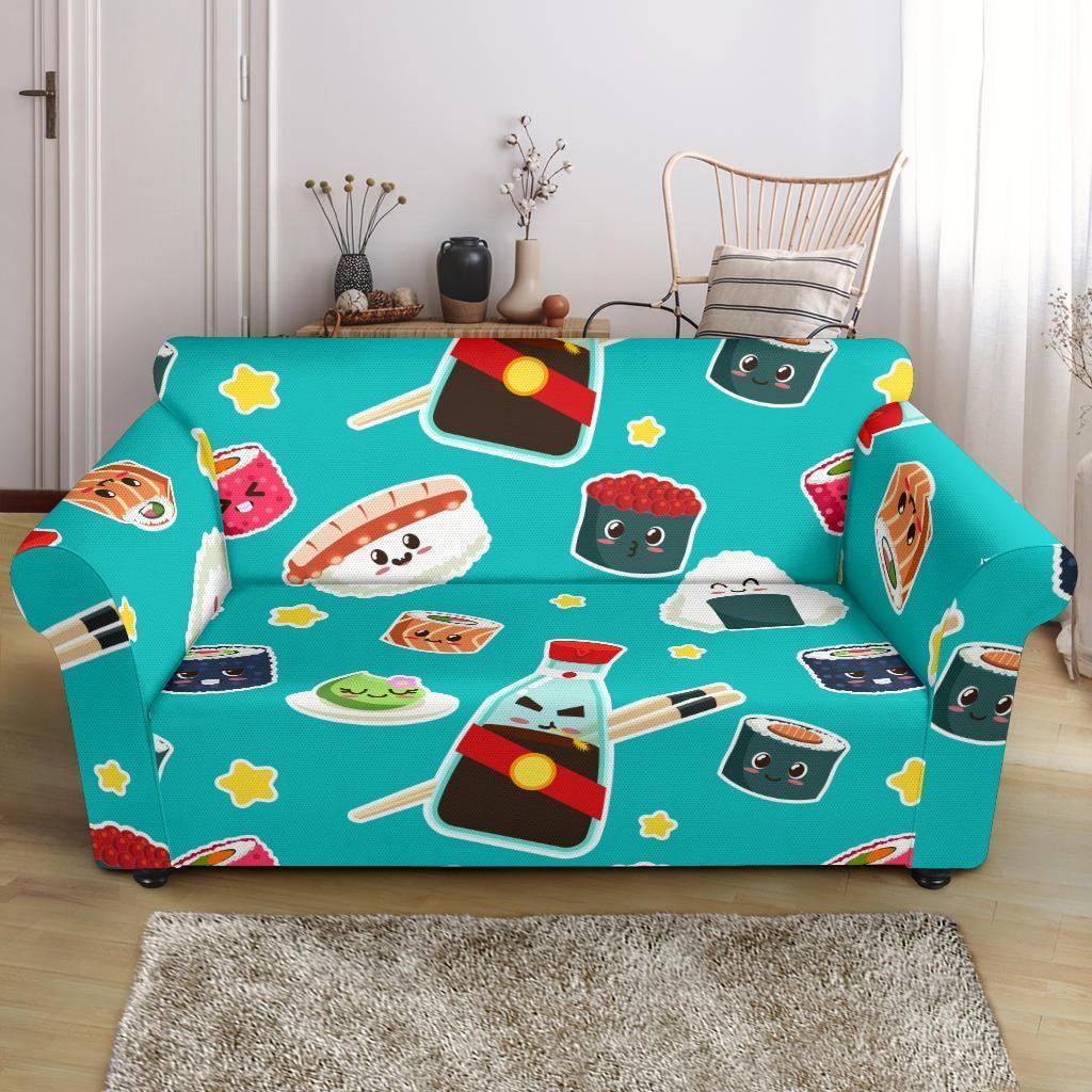 Sushi Pattern Print Loveseat Cover-grizzshop