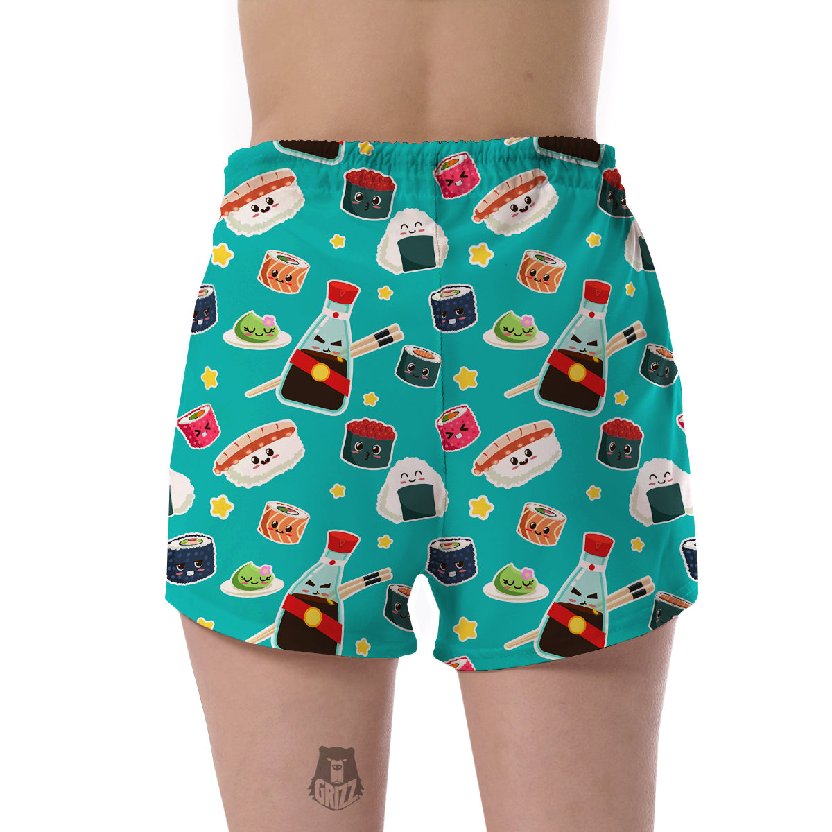 Sushi Pattern Print Women's Shorts-grizzshop