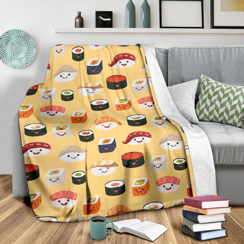 Sushi Print Pattern Blanket-grizzshop