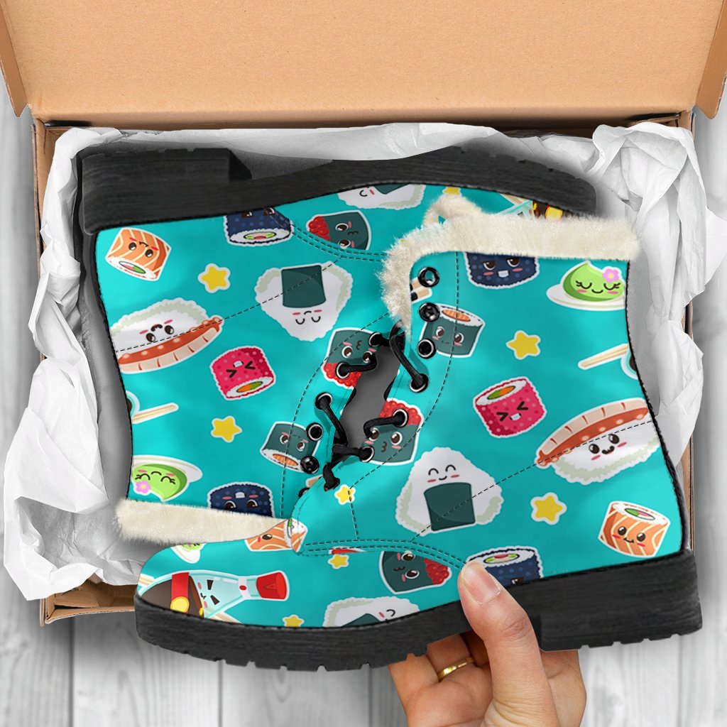 Sushi Print Pattern Comfy Winter Boots-grizzshop