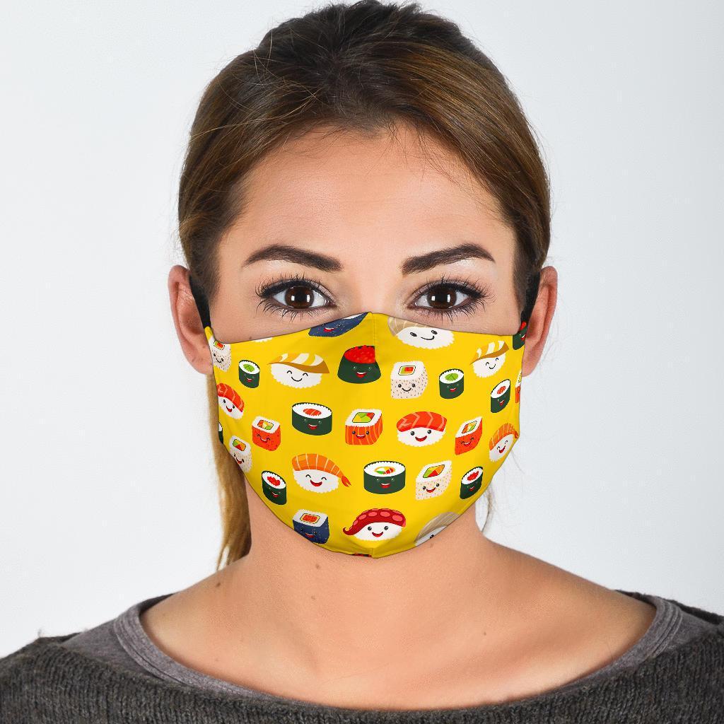 Sushi Print Pattern Face Mask-grizzshop