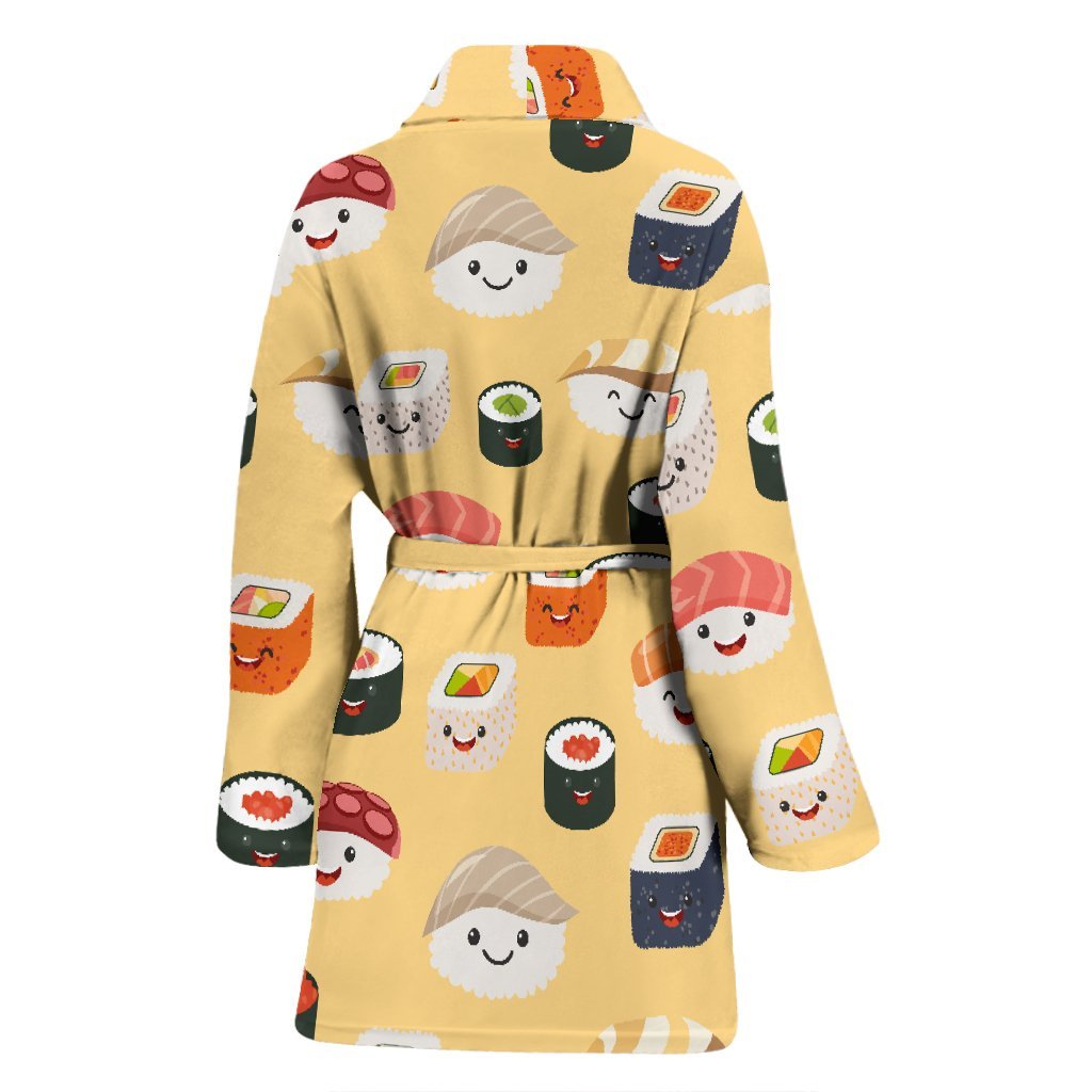 Sushi Print Pattern Print Women Long Robe-grizzshop