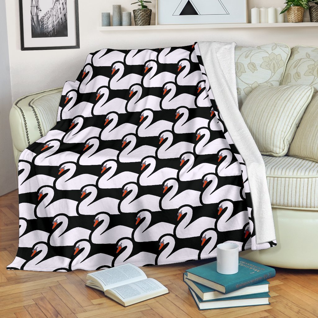 Swan Pattern Print Blanket-grizzshop