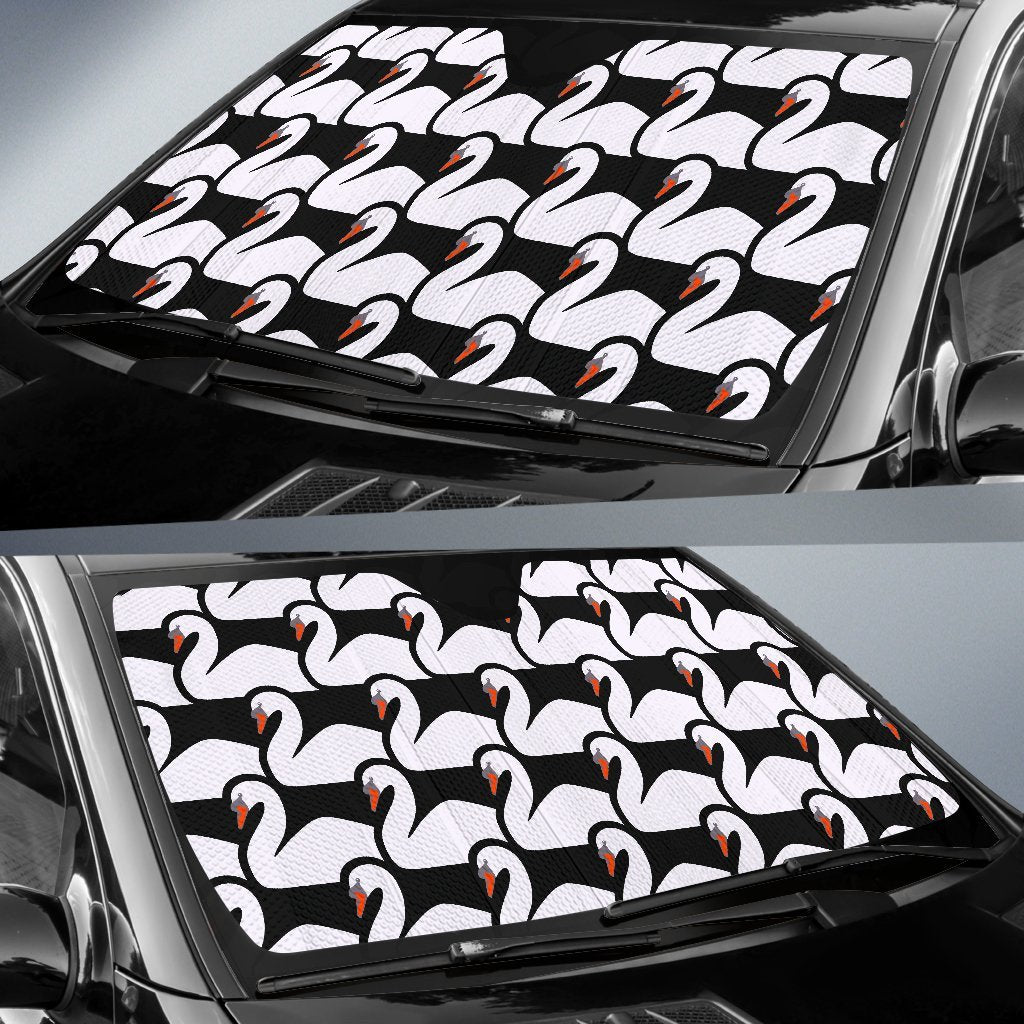 Swan Pattern Print Car Sun Shade-grizzshop