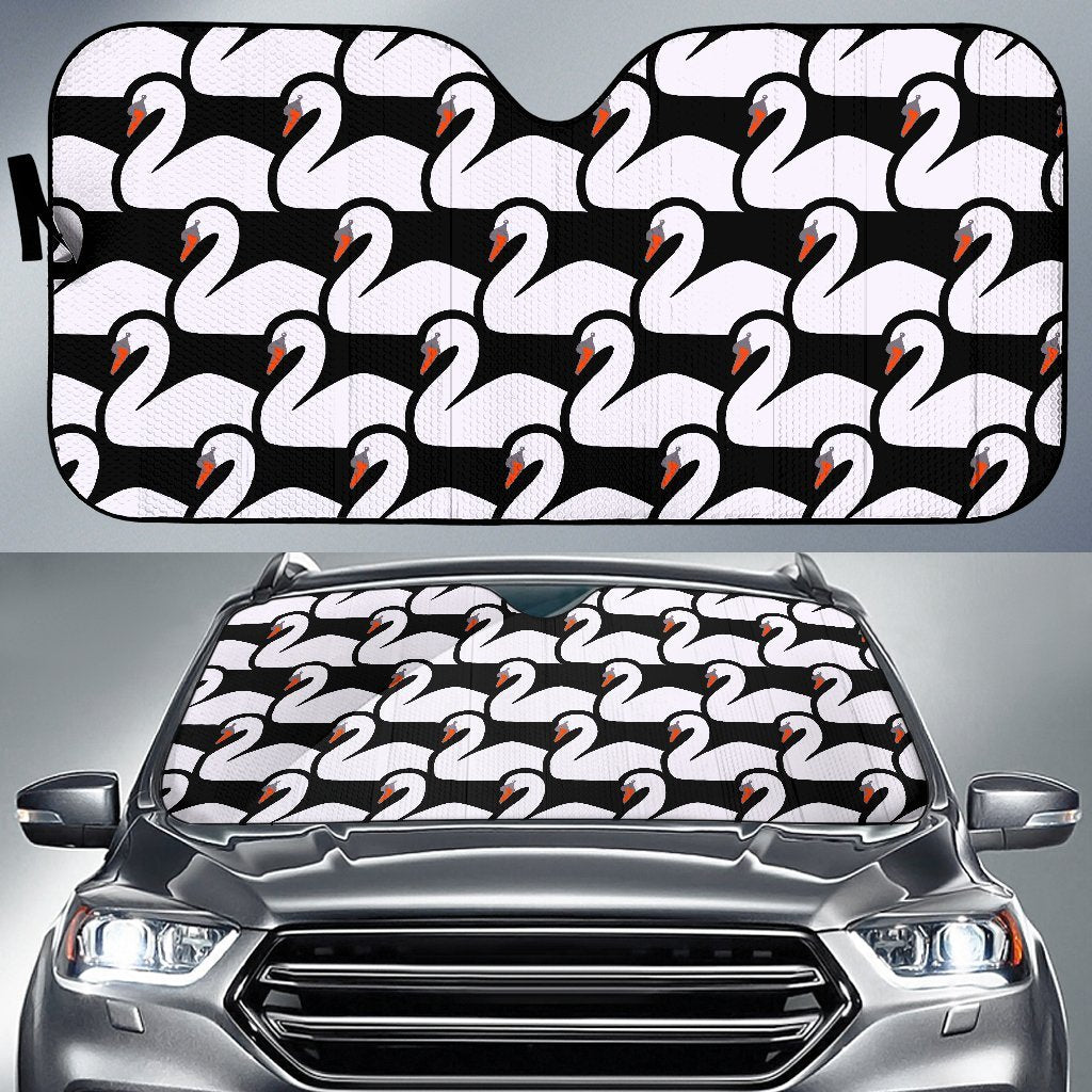 Swan Pattern Print Car Sun Shade-grizzshop