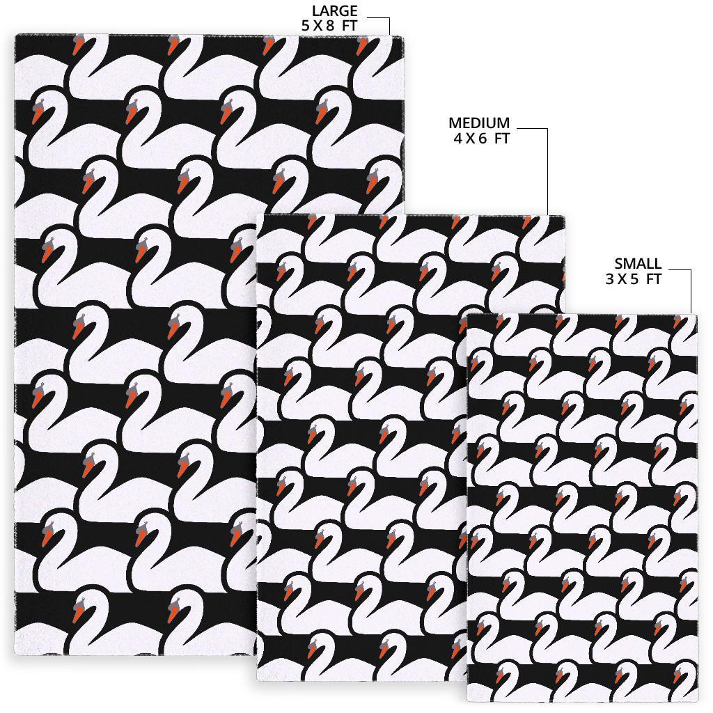 Swan Pattern Print Floor Mat-grizzshop