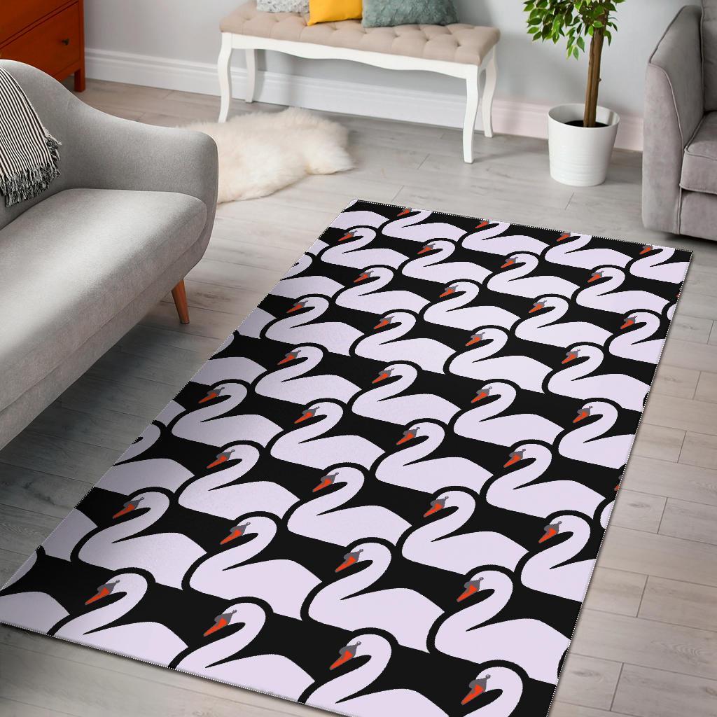 Swan Pattern Print Floor Mat-grizzshop