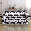 Swan Pattern Print Loveseat Cover-grizzshop