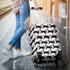 Swan Pattern Print Luggage Cover Protector-grizzshop