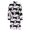 Swan Pattern Print Men Long Robe-grizzshop