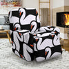 Swan Pattern Print Recliner Cover-grizzshop