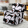 Swan Pattern Print Recliner Cover-grizzshop