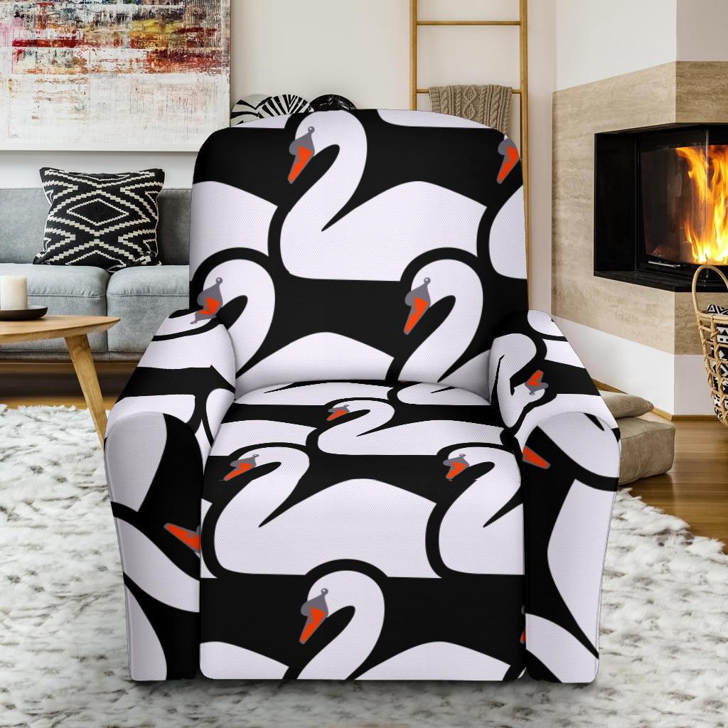 Swan Pattern Print Recliner Cover-grizzshop