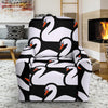 Swan Pattern Print Recliner Cover-grizzshop