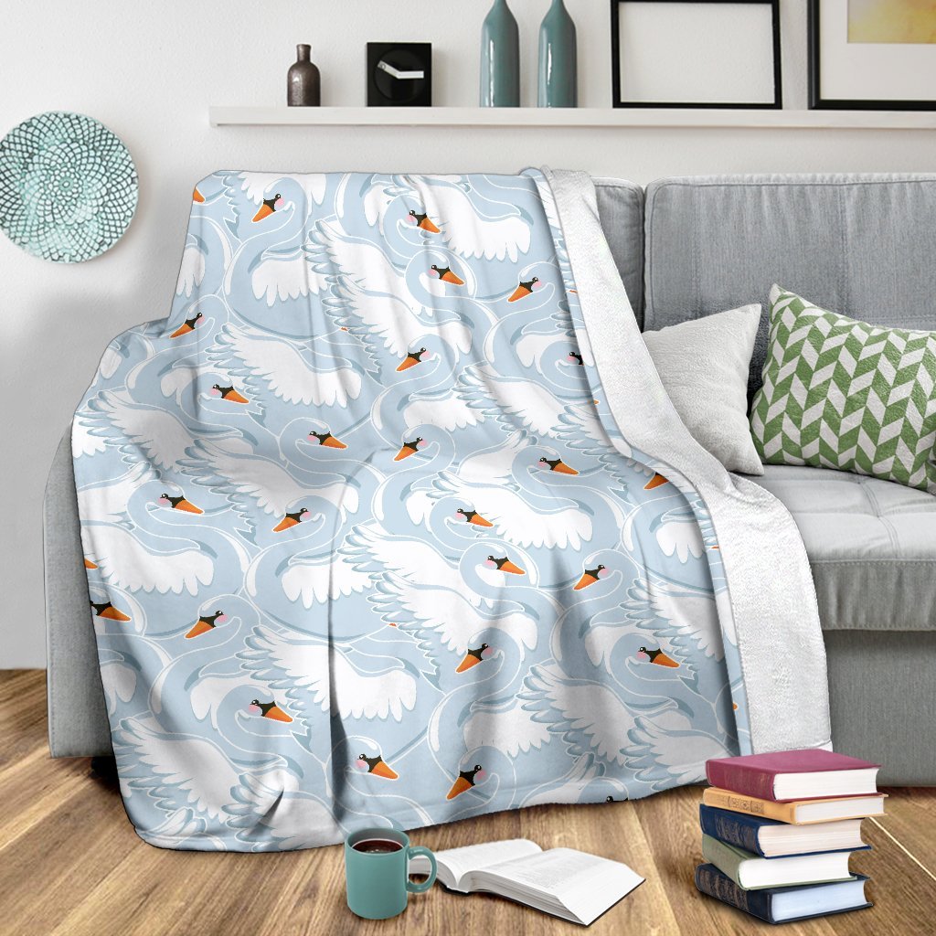 Swan Print Pattern Blanket-grizzshop