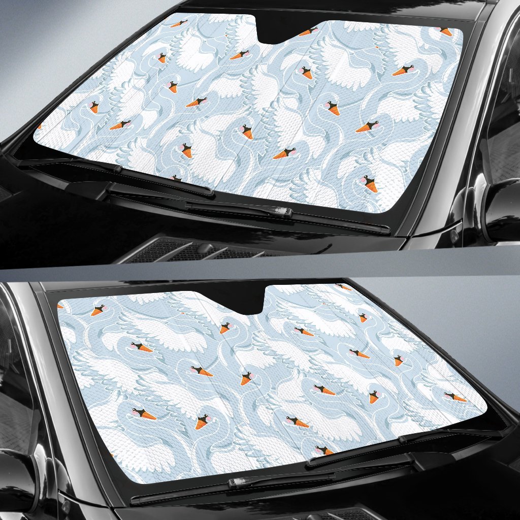 Swan Print Pattern Car Sun Shade-grizzshop