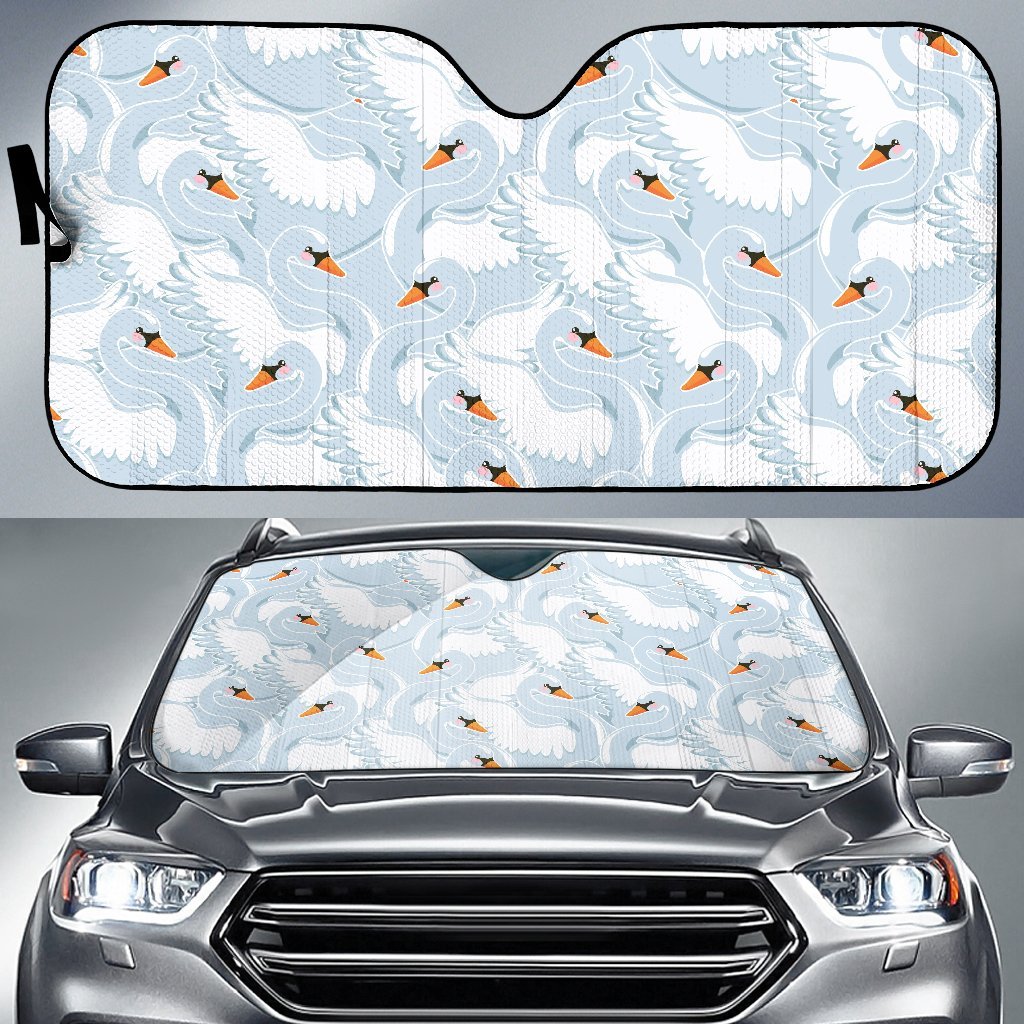 Swan Print Pattern Car Sun Shade-grizzshop