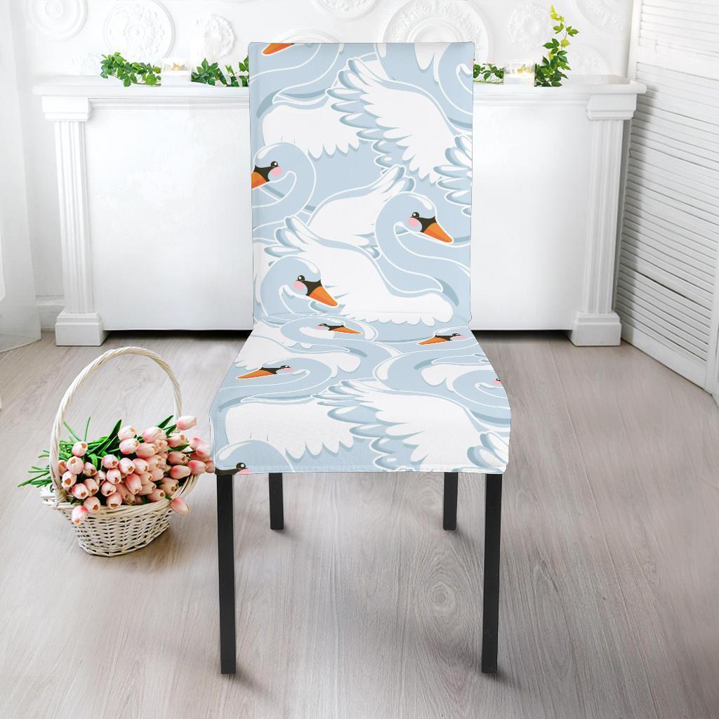 Swan Print Pattern Chair Cover-grizzshop