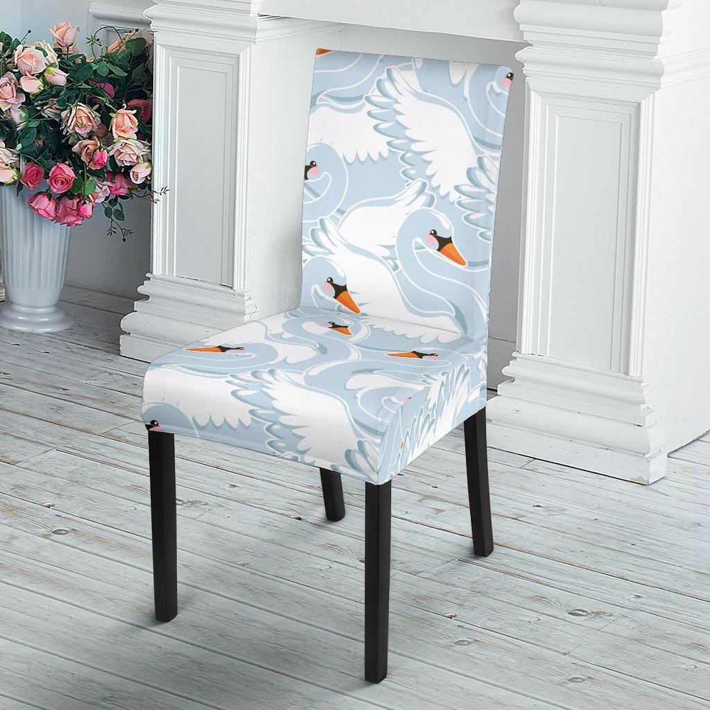 Swan Print Pattern Chair Cover-grizzshop