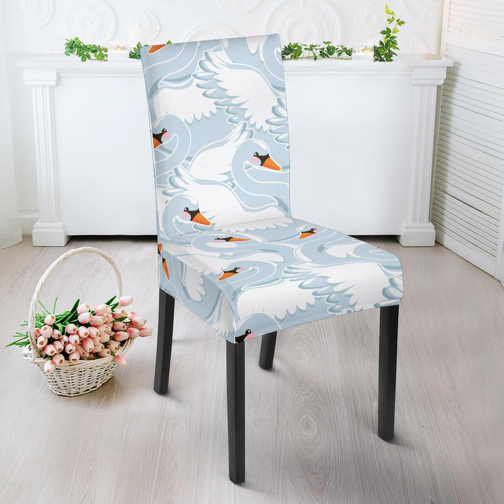 Swan Print Pattern Chair Cover-grizzshop