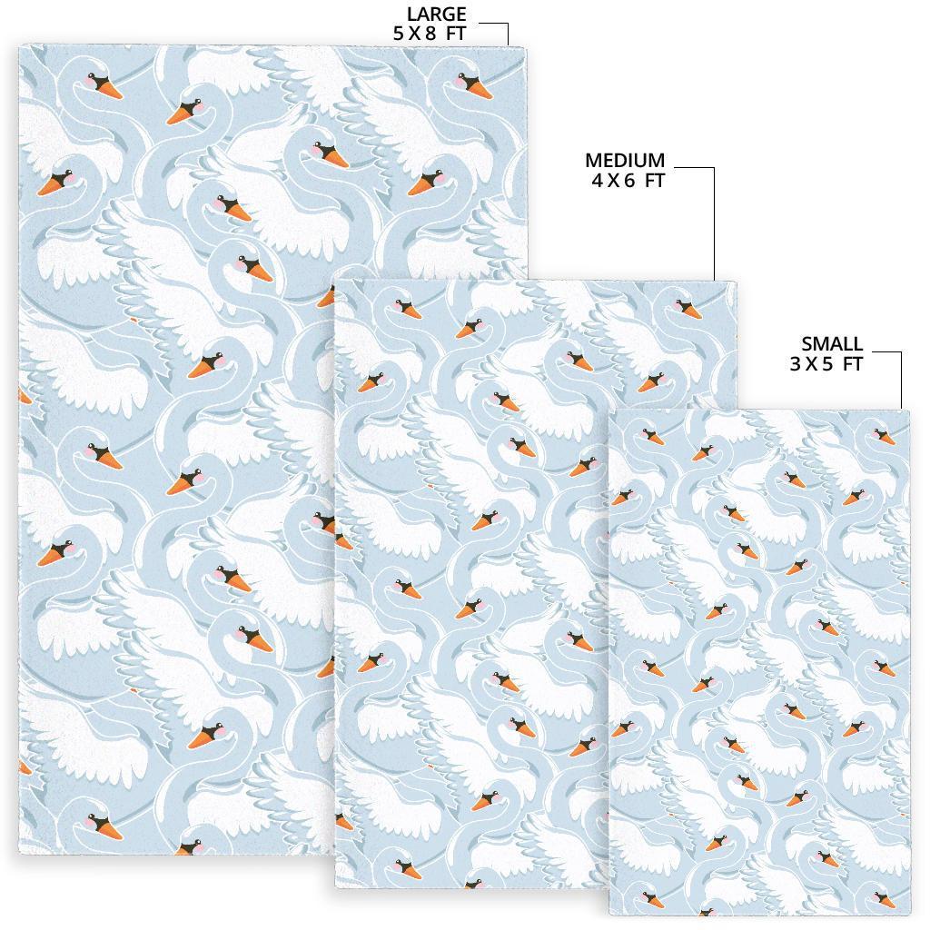 Swan Print Pattern Floor Mat-grizzshop