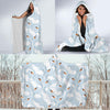 Swan Print Pattern Hooded Blanket-grizzshop