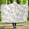 Swan Print Pattern Hooded Blanket-grizzshop