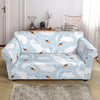 Swan Print Pattern Loveseat Cover-grizzshop