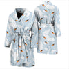 Swan Print Pattern Men Long Robe-grizzshop