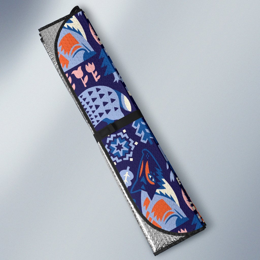Swedish Animal Pattern Print Car Sun Shade-grizzshop