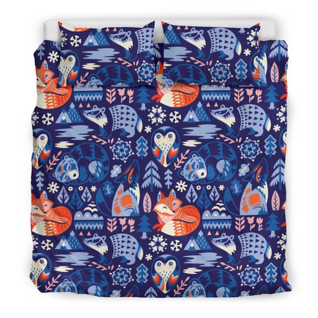 Swedish Animal Pattern Print Duvet Cover Bedding Set-grizzshop