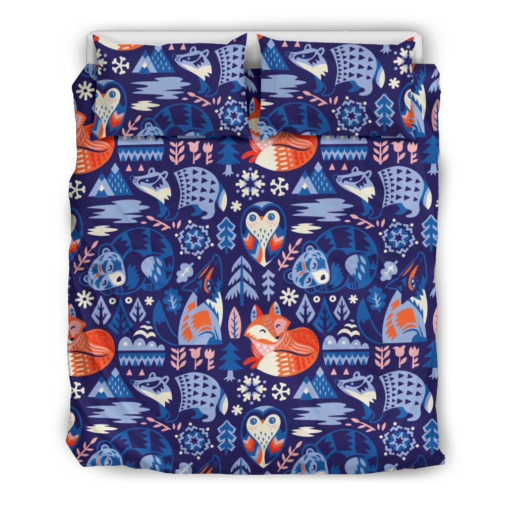 Swedish Animal Pattern Print Duvet Cover Bedding Set-grizzshop