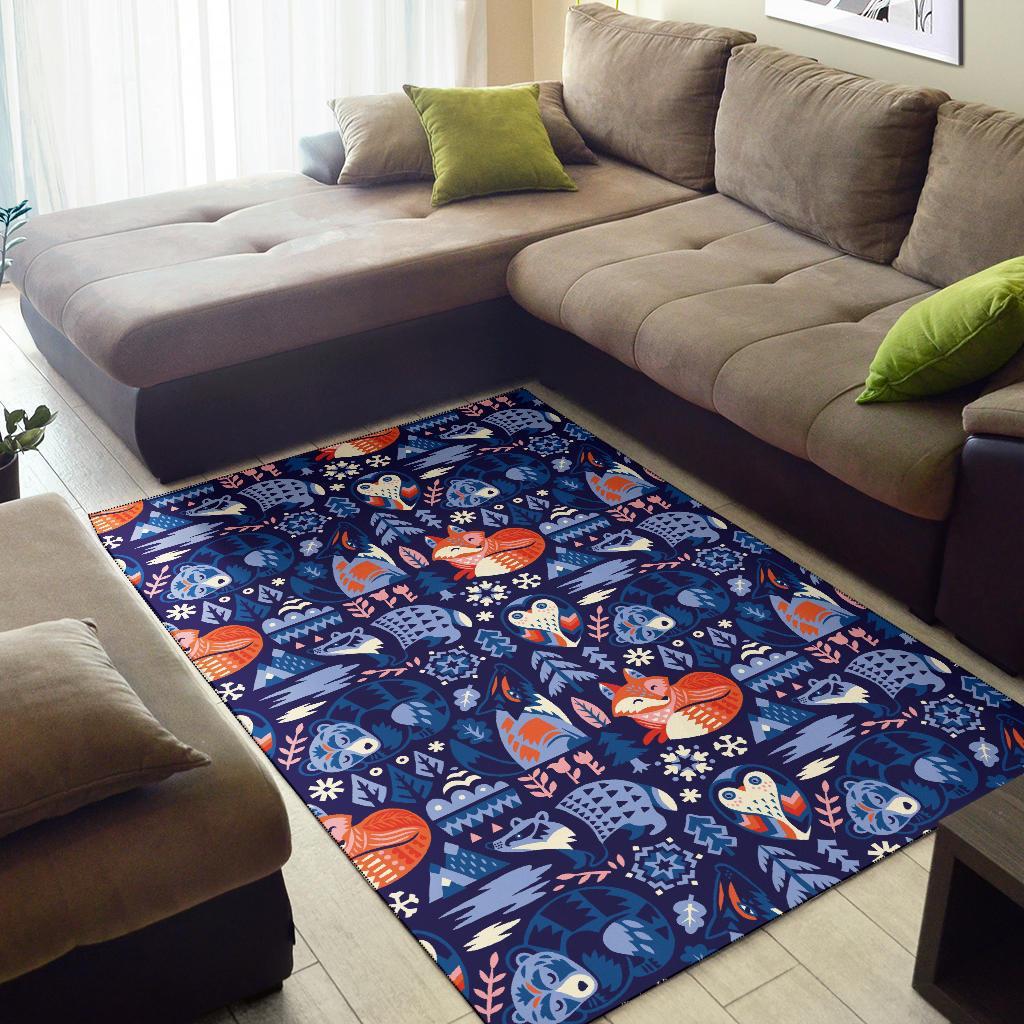 Swedish Animal Pattern Print Floor Mat-grizzshop