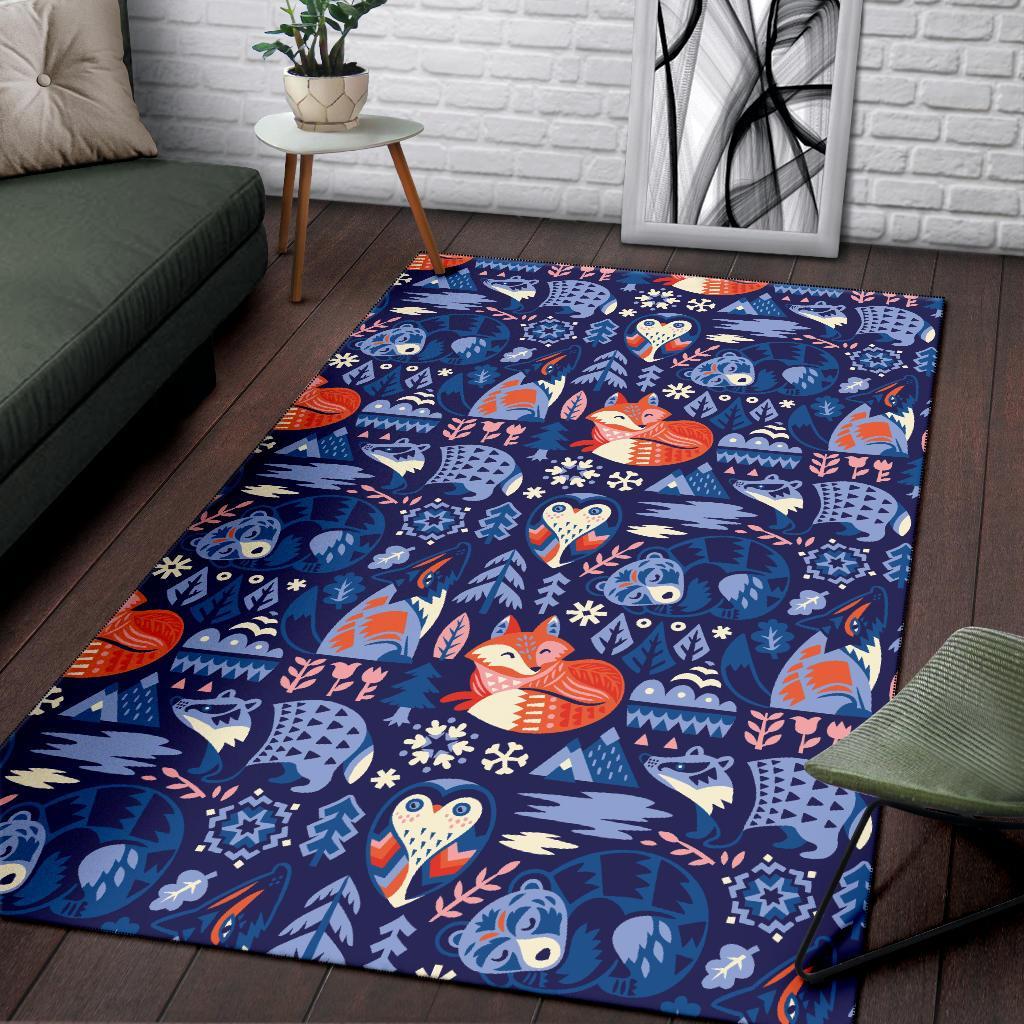 Swedish Animal Pattern Print Floor Mat-grizzshop