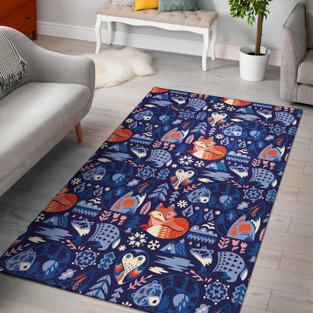 Swedish Animal Pattern Print Floor Mat-grizzshop