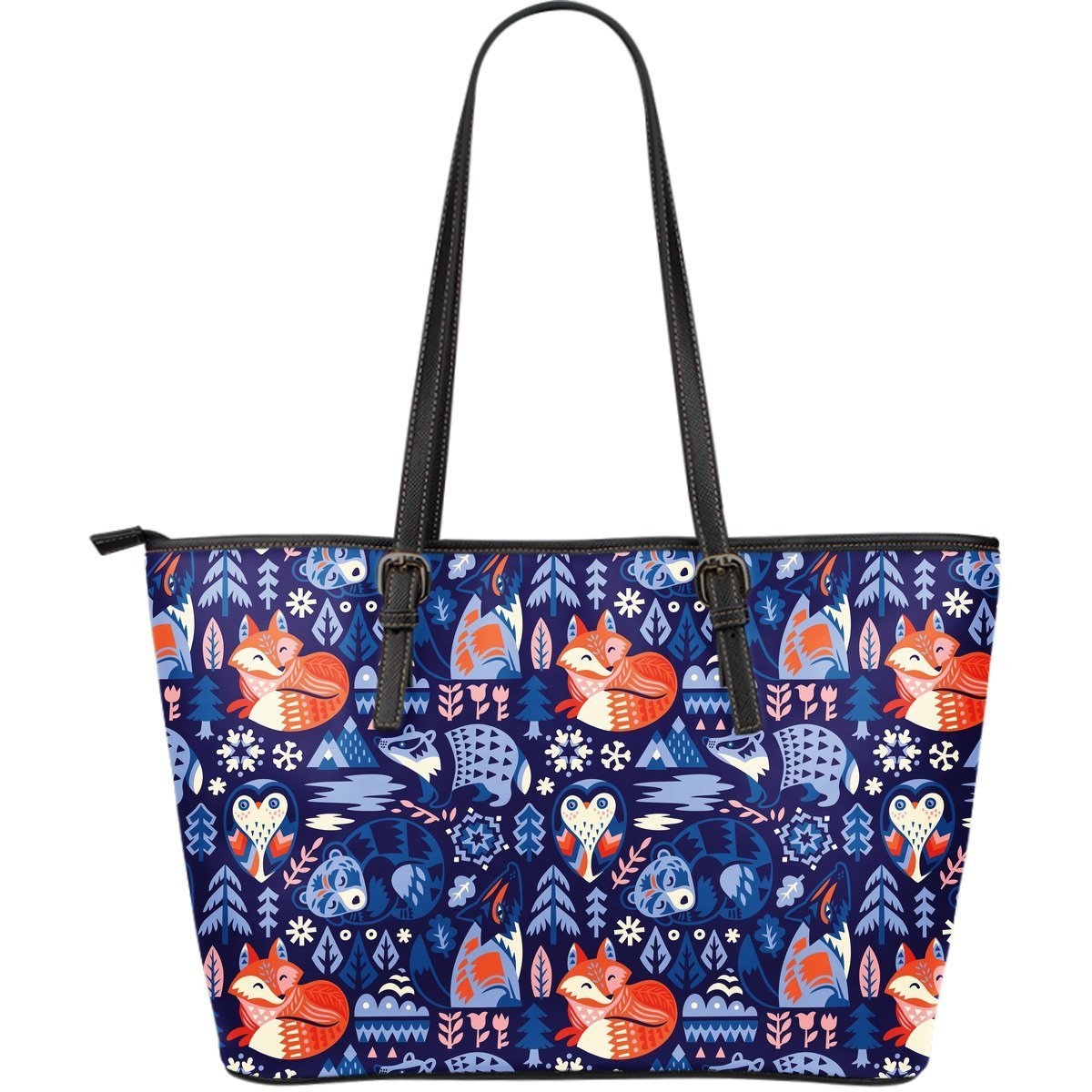 Swedish Animal Pattern Print Leather Tote Bag-grizzshop