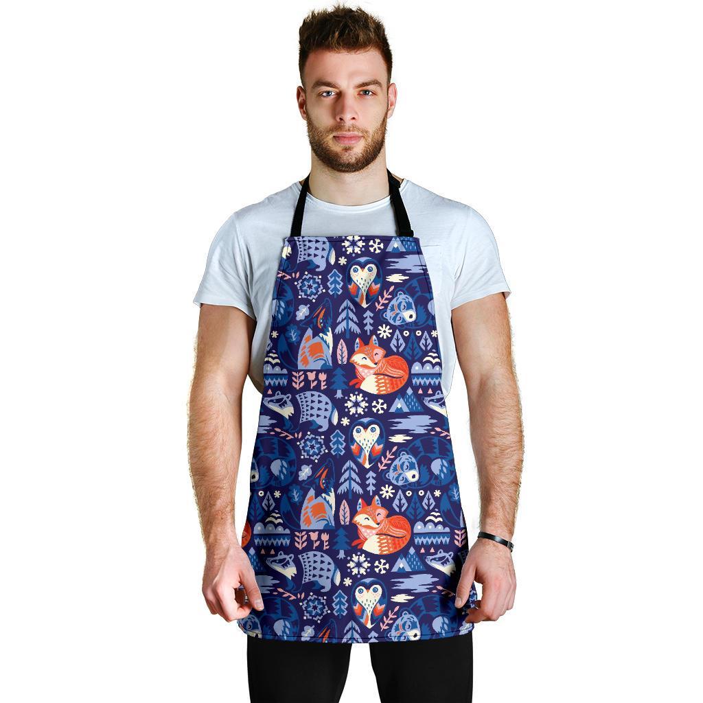 Swedish Animal Pattern Print Men's Apron-grizzshop