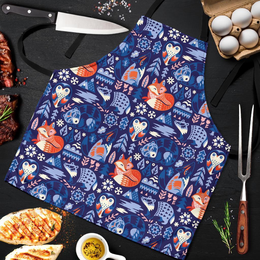 Swedish Animal Pattern Print Men's Apron-grizzshop