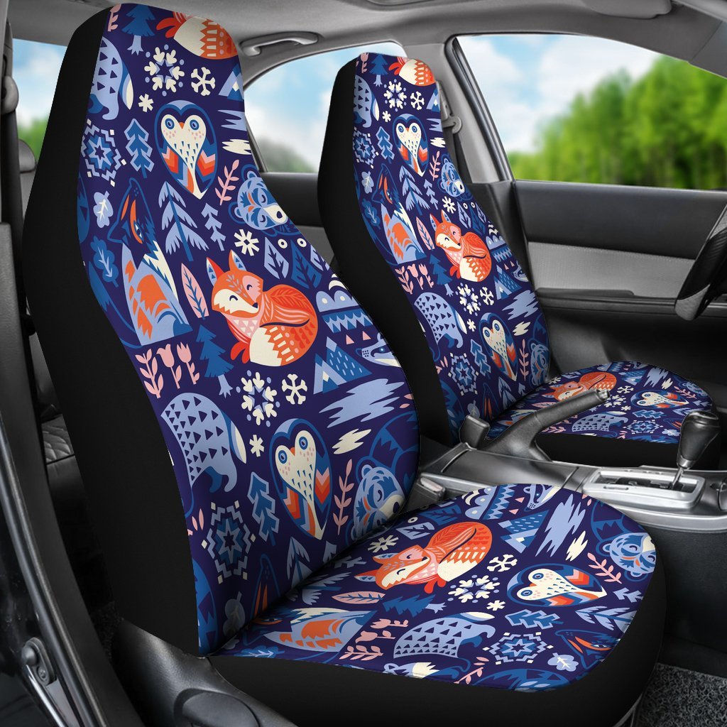 Swedish Animal Pattern Print Universal Fit Car Seat Covers-grizzshop