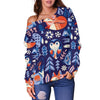 Swedish Animal Pattern Print Women Off Shoulder Sweatshirt-grizzshop