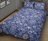 Swedish Floral Pattern Print Bed Set Quilt-grizzshop