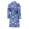 Swedish Floral Pattern Print Men Long Robe-grizzshop