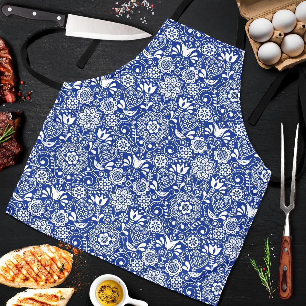 Swedish Floral Pattern Print Men's Apron-grizzshop