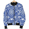 Swedish Floral Pattern Print Women Casual Bomber Jacket-grizzshop